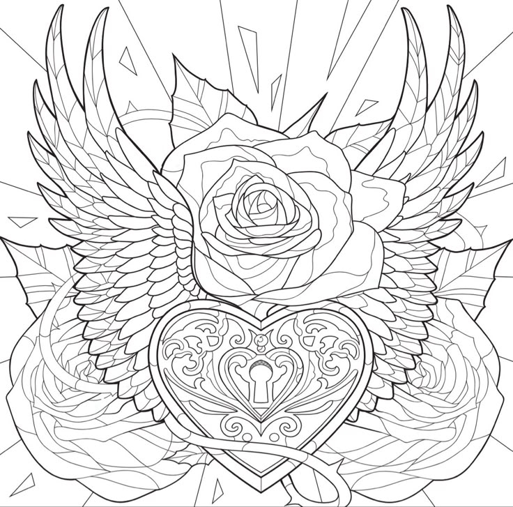 Detailed Heart Coloring Page Detailed Heart Coloring Page