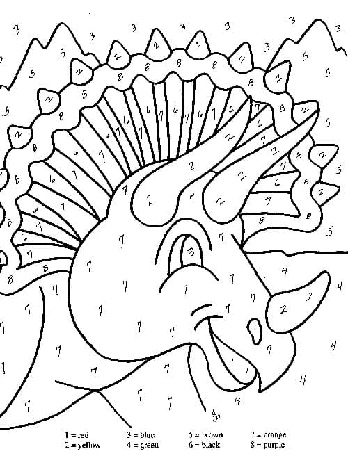 Dinosaur Color By Number Free Printable Coloring Pages For Kids