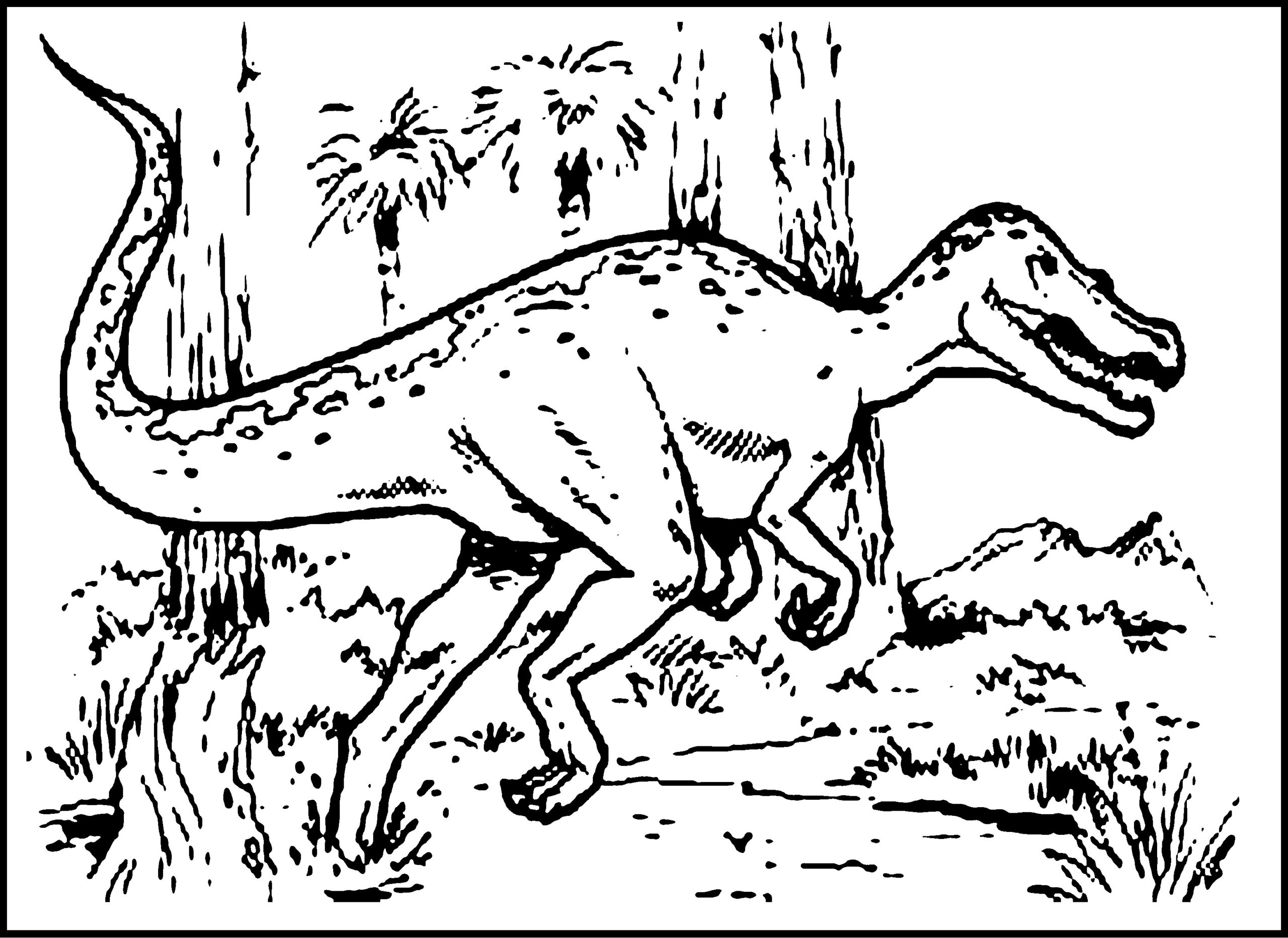 Dinosaur Coloring Pages Hunting Animal Place