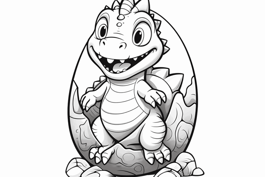Dinosaur Egg Hatching Coloring Page Coloring Page