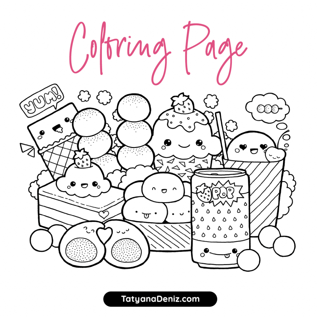 free printable kawaii coloring pages
