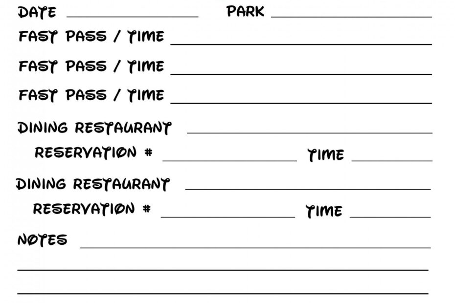 Disney Agenda Itinerary Free Printable Disney Trip Planning Disney
