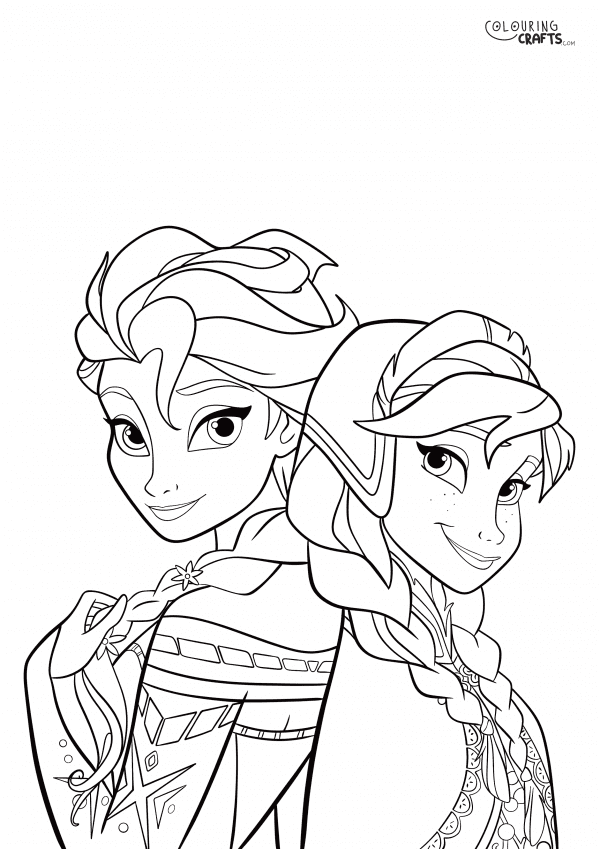 anna and Elsa colouring pictures