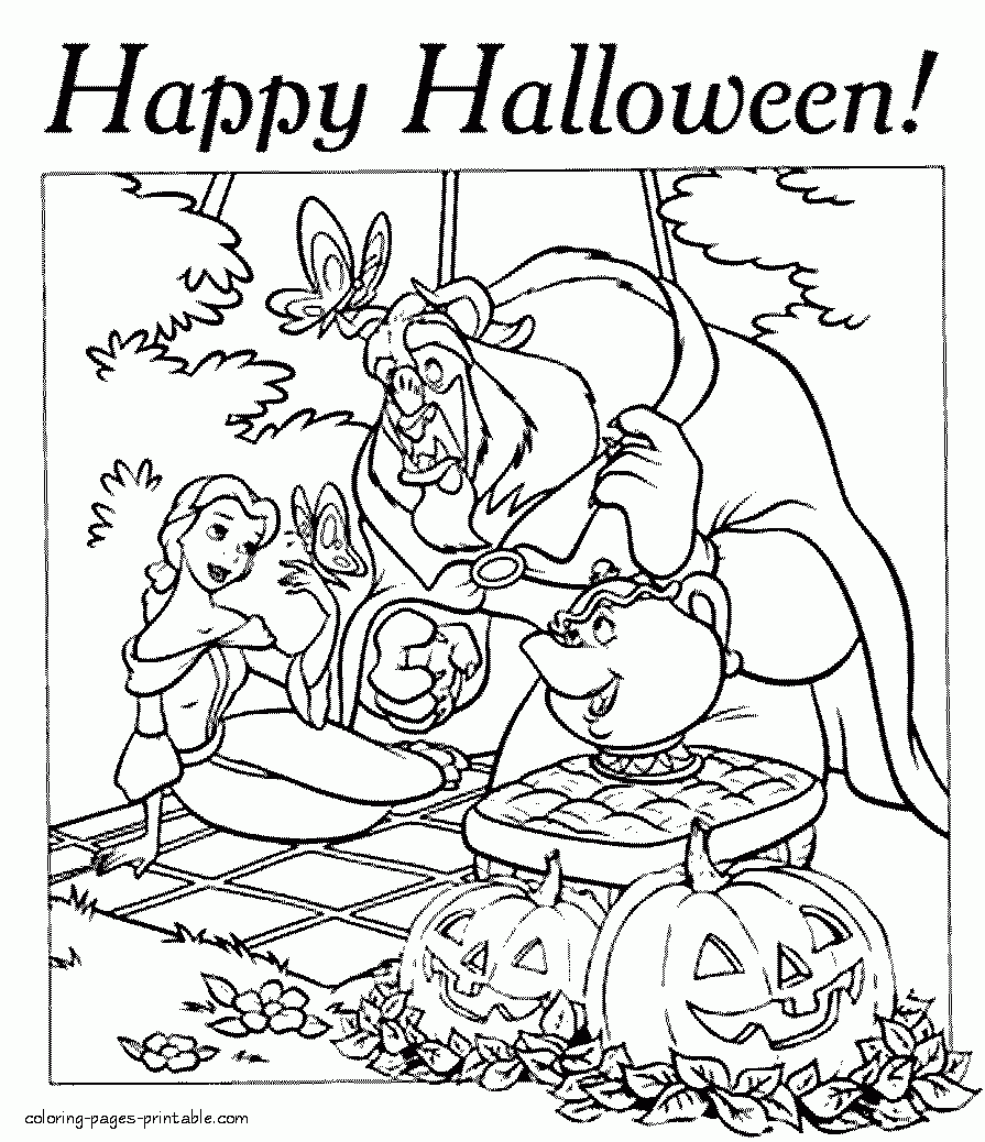 Disney Halloween Coloring Pages Beauty And The Beast COLORING PAGES Disney Halloween Coloring Pages Beauty And The Beast COLORING PAGES