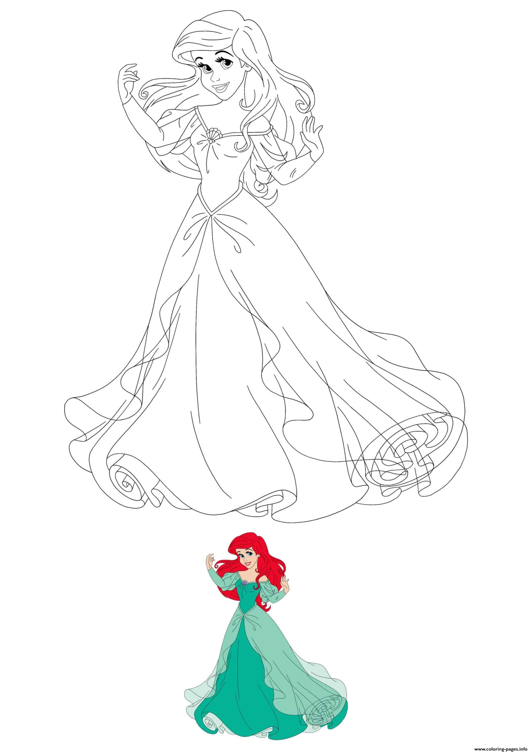 Disney Princess Ariel Coloring Page Printable Disney Princess Ariel Coloring Page Printable