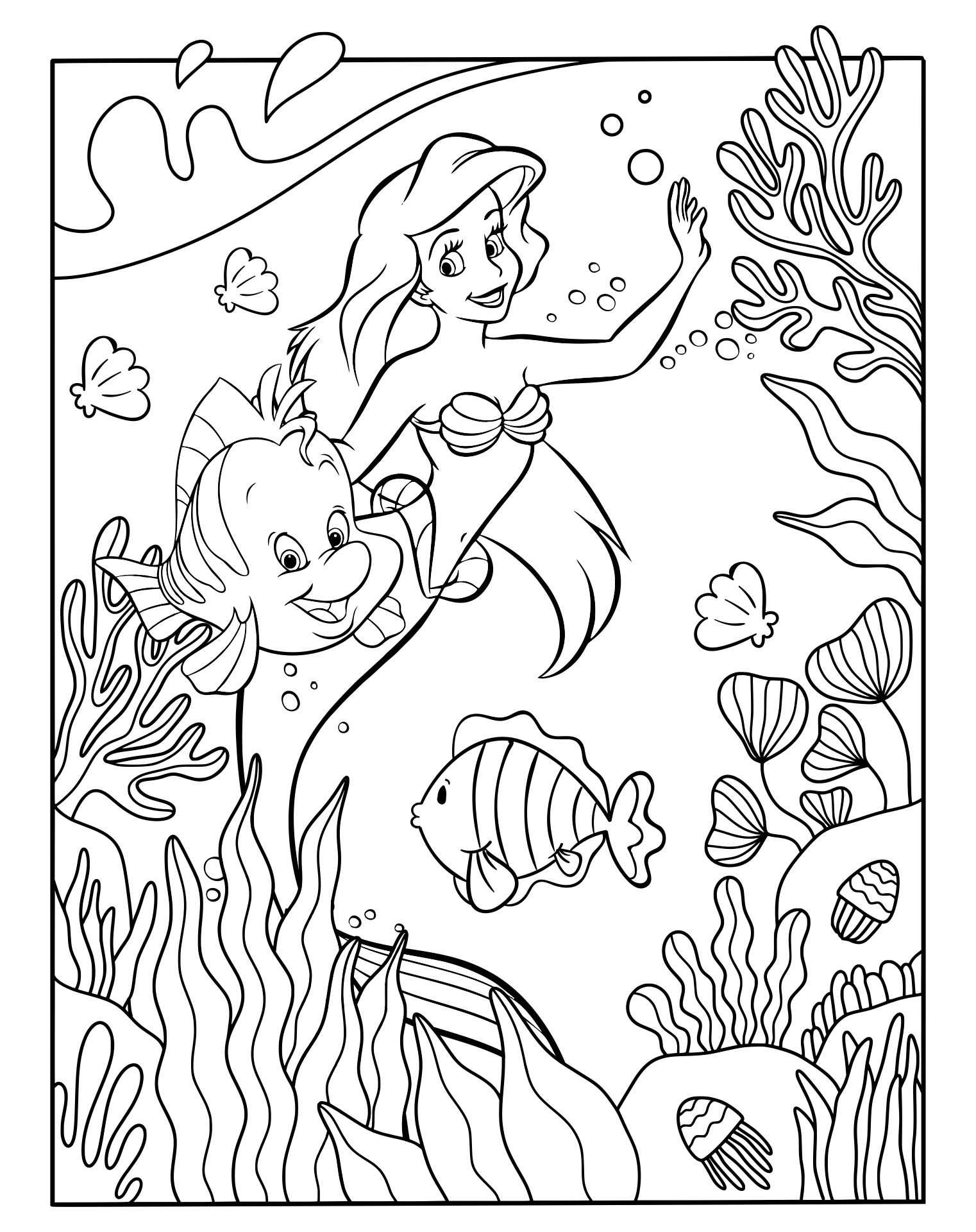 printable coloring pages of ariel printable coloring pages of ariel