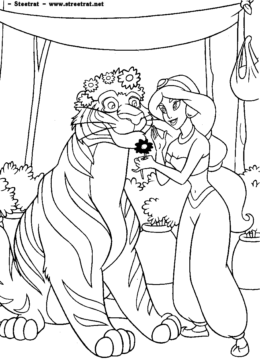 Disney Princess Coloring Pages Jasmine Coloring Home