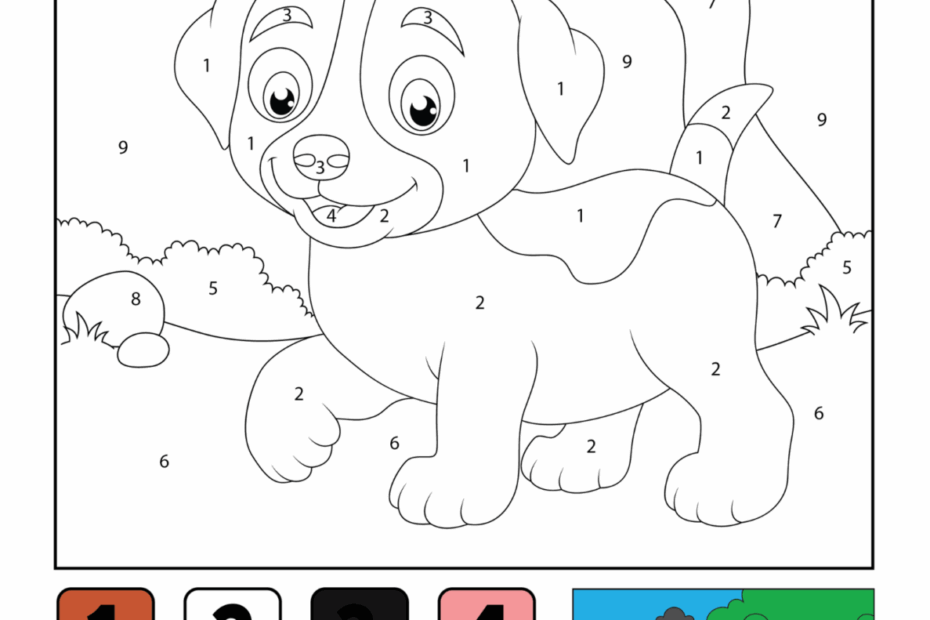 Dog Color By Number Printable Crafty Morning