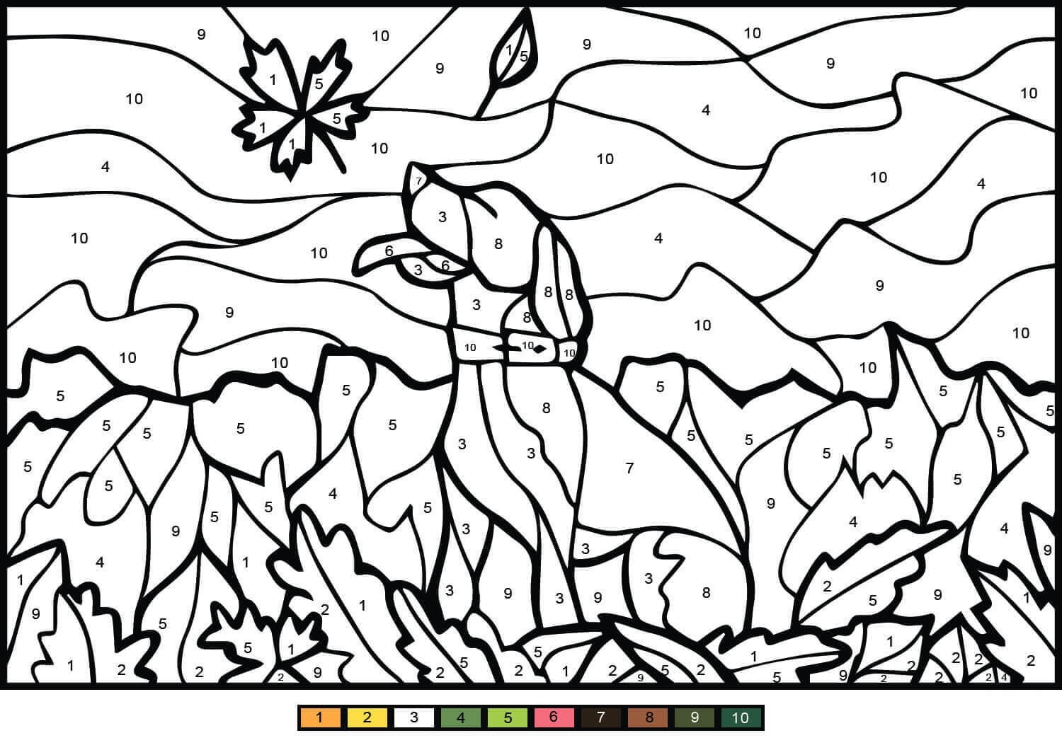 dog man color by number