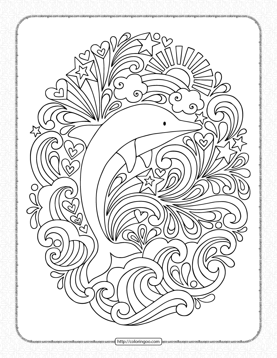 Dolphin Coloring Pages For Adults Dolphin Coloring Pages For Adults