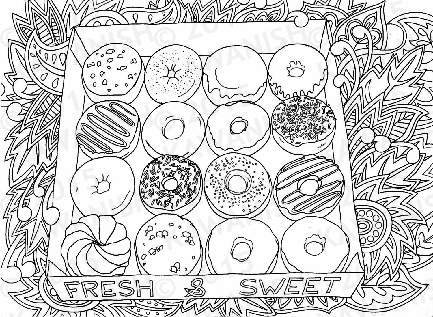 donut coloring page free donut coloring page free