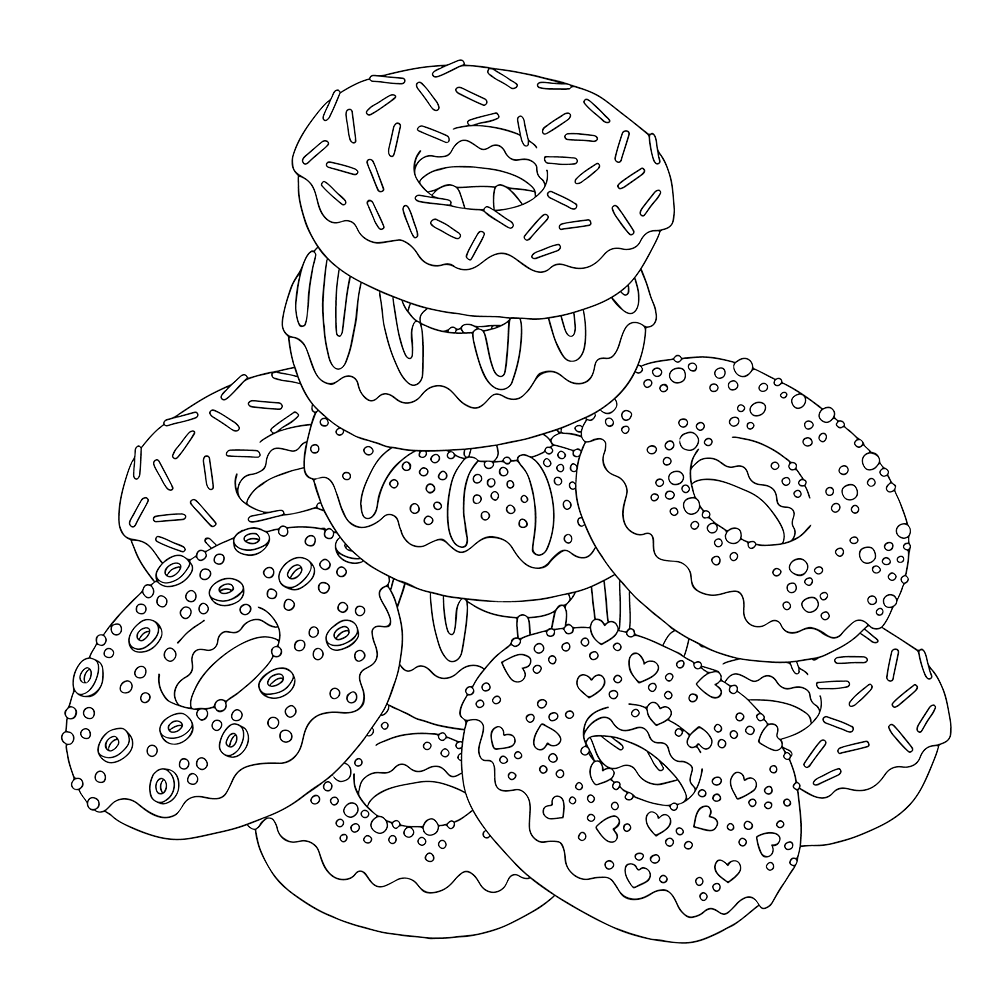 Donut Coloring Pages Best Coloring Pages For Kids
