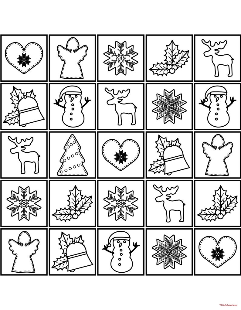 Downloadable Christmas Coloring Pages Etsy Downloadable Christmas Coloring Pages Etsy