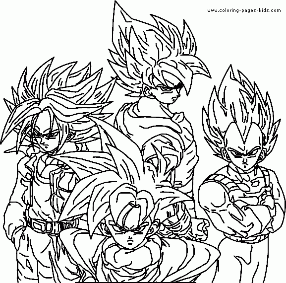 Dragon Ball Z Color Page Coloring Pages For Kids Cartoon Characters Dragon Ball Z Color Page Coloring Pages For Kids Cartoon Characters