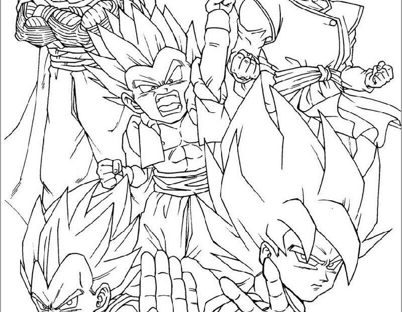 Dragon Ball Z Coloring Pages Full Team ColoringBay