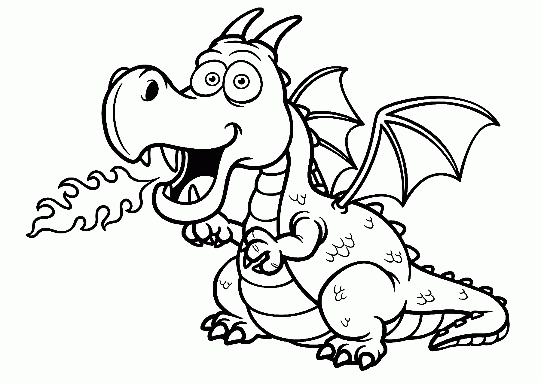 dragon to color printable