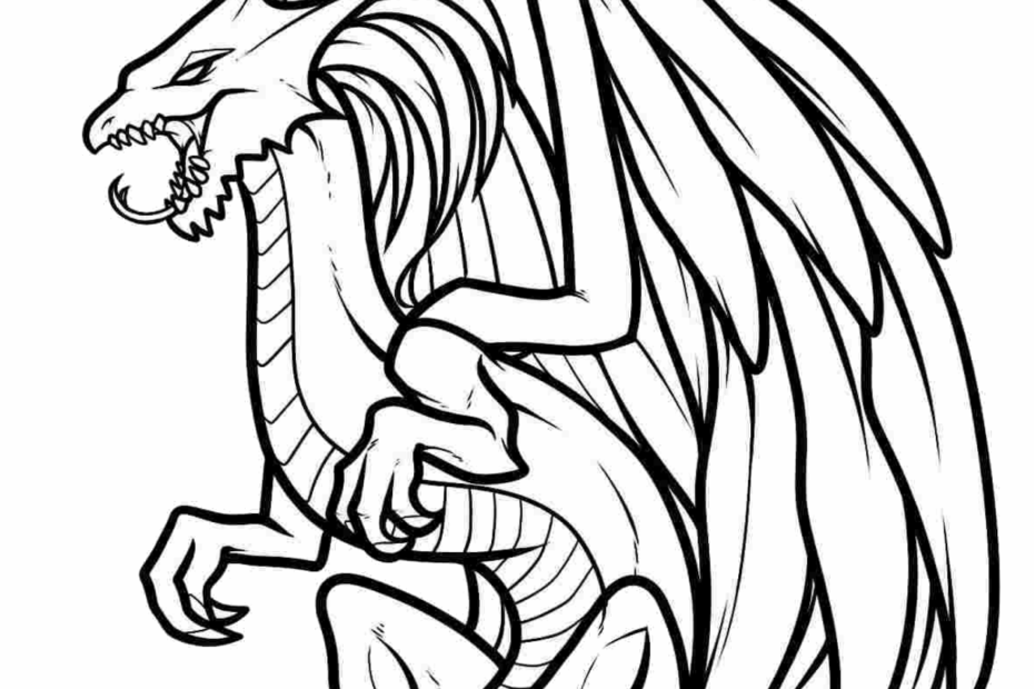 Dragon The Mythical Creature Free Coloring Page Collection Of Cartoon