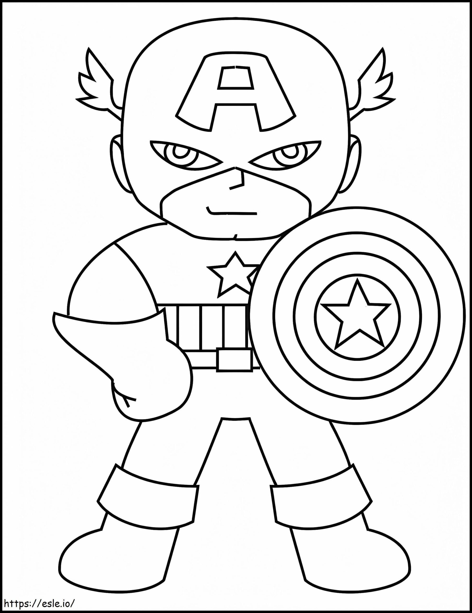 Drawing Captain America Smiling Coloring Page