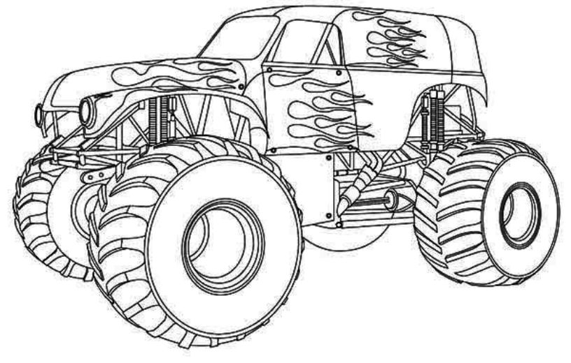 Drawing Monster Truck Coloring Pages With Kids