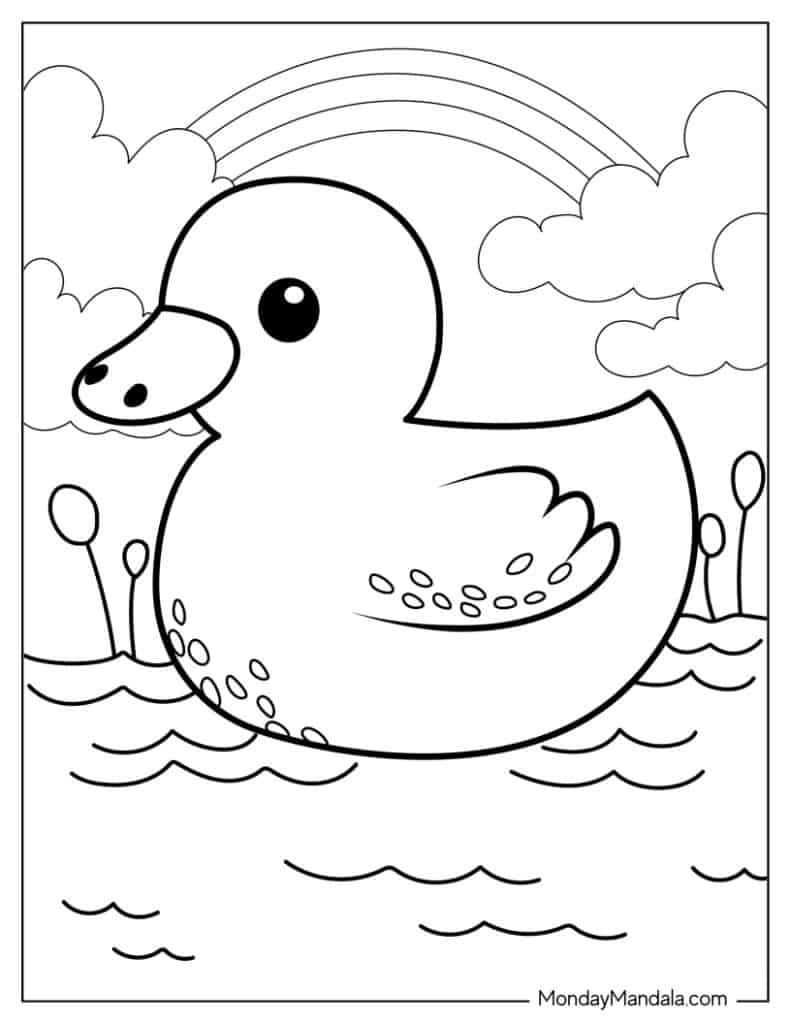 free printable duck coloring page