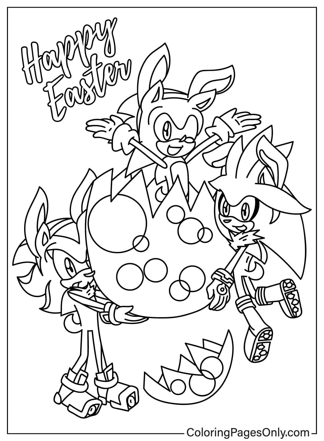 Easter Sonic Coloring Page Free Printable Coloring Pages