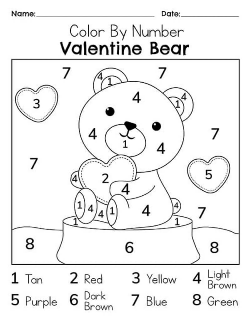 free printable valentines color sheets