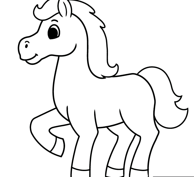 Easy Horse Easy Animal Drawings Easy Horse Drawing Horse Coloring Pages