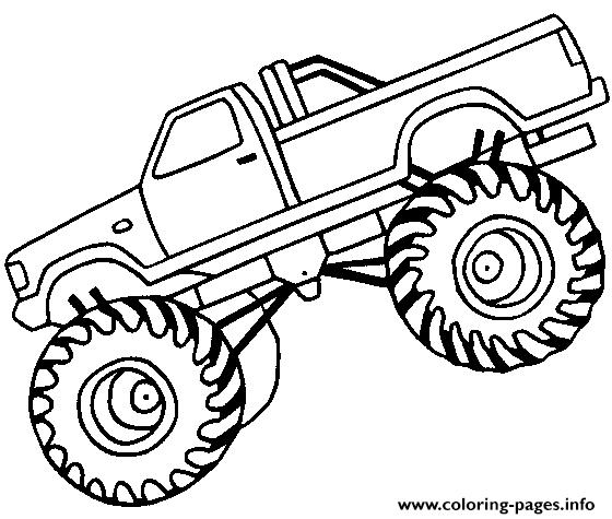 Easy Monster Truck Big Coloring Pages Printable