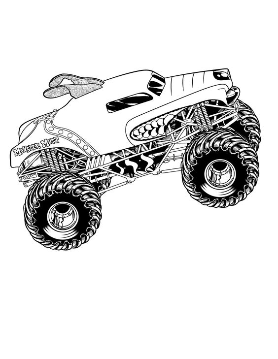 monster truck coloring pages easy