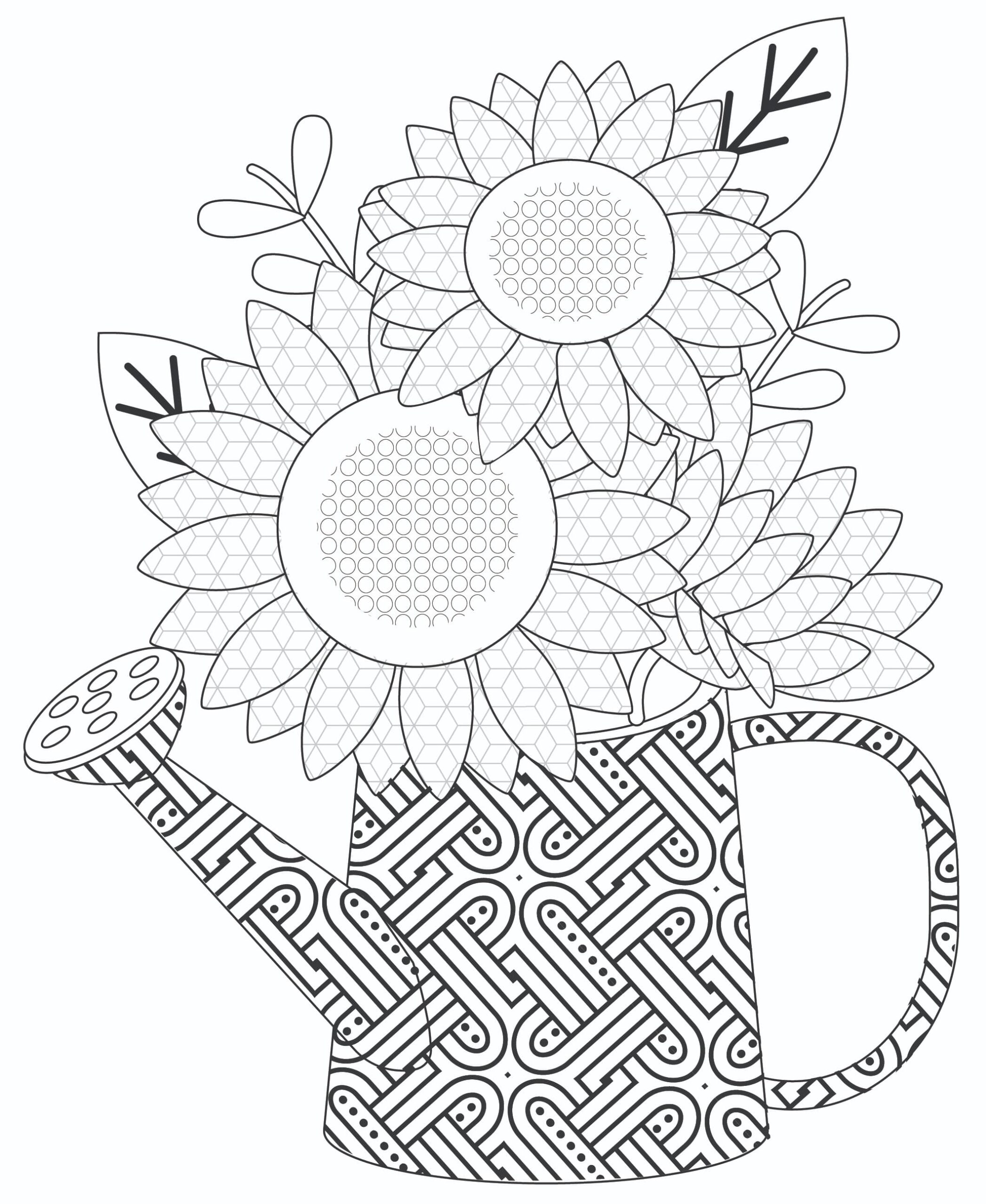 cute easy flower coloring pages