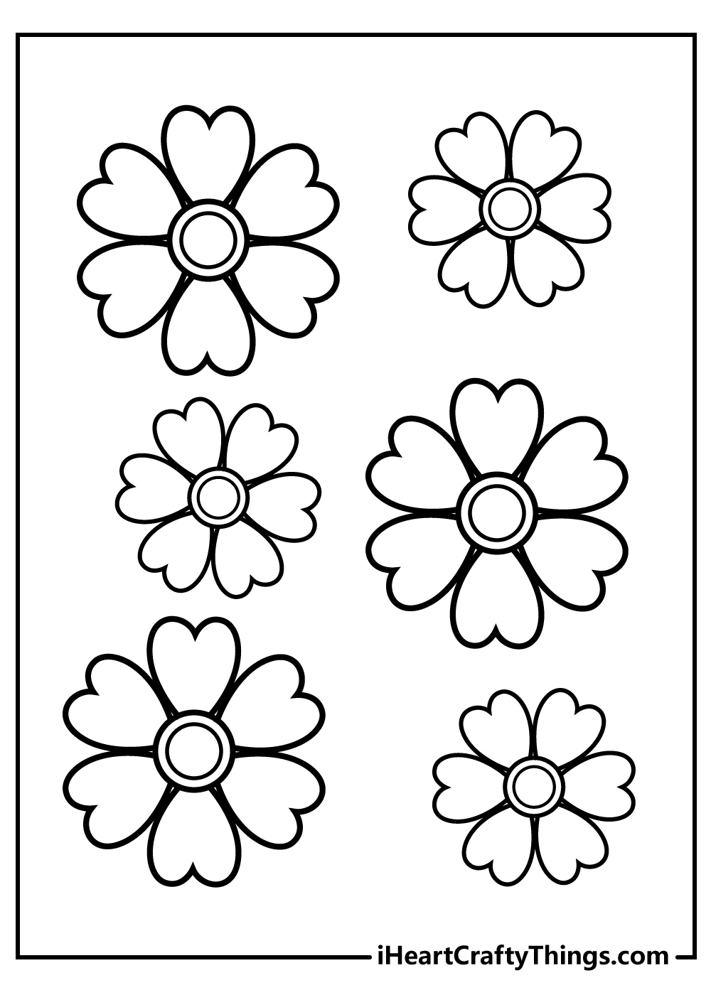 Easy Printable Flower Coloring Pages Easy Printable Coloring Pages At 
