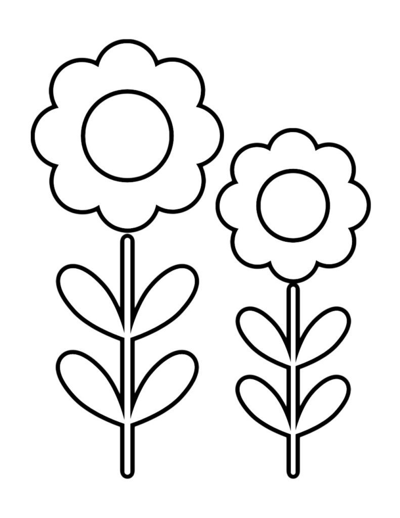 easy flower coloring sheet