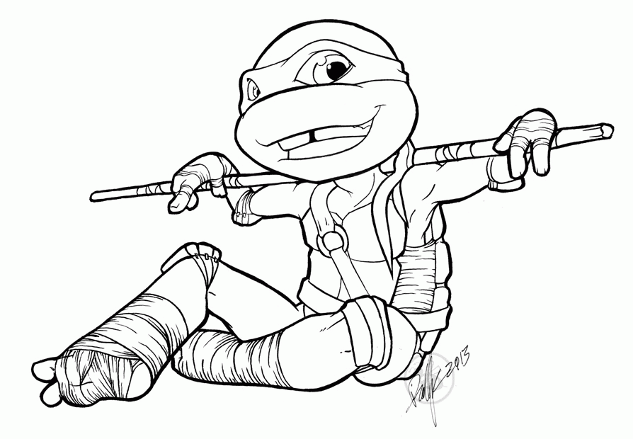 Easy Teenage Mutant Ninja Turtle Coloring Pages Coloring Home