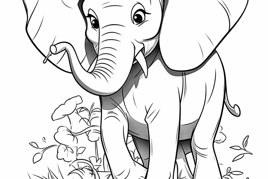 Elephant Color Pages Free Printable Coloring Pages