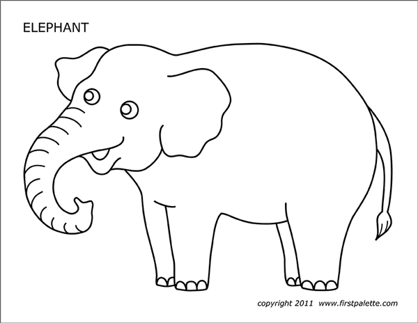 Elephant Free Printable Templates Coloring Pages FirstPalette