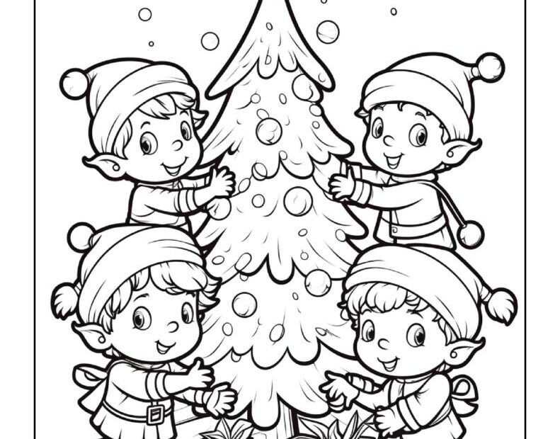 Elf Coloring Pages For Kids Adults World Of Printables