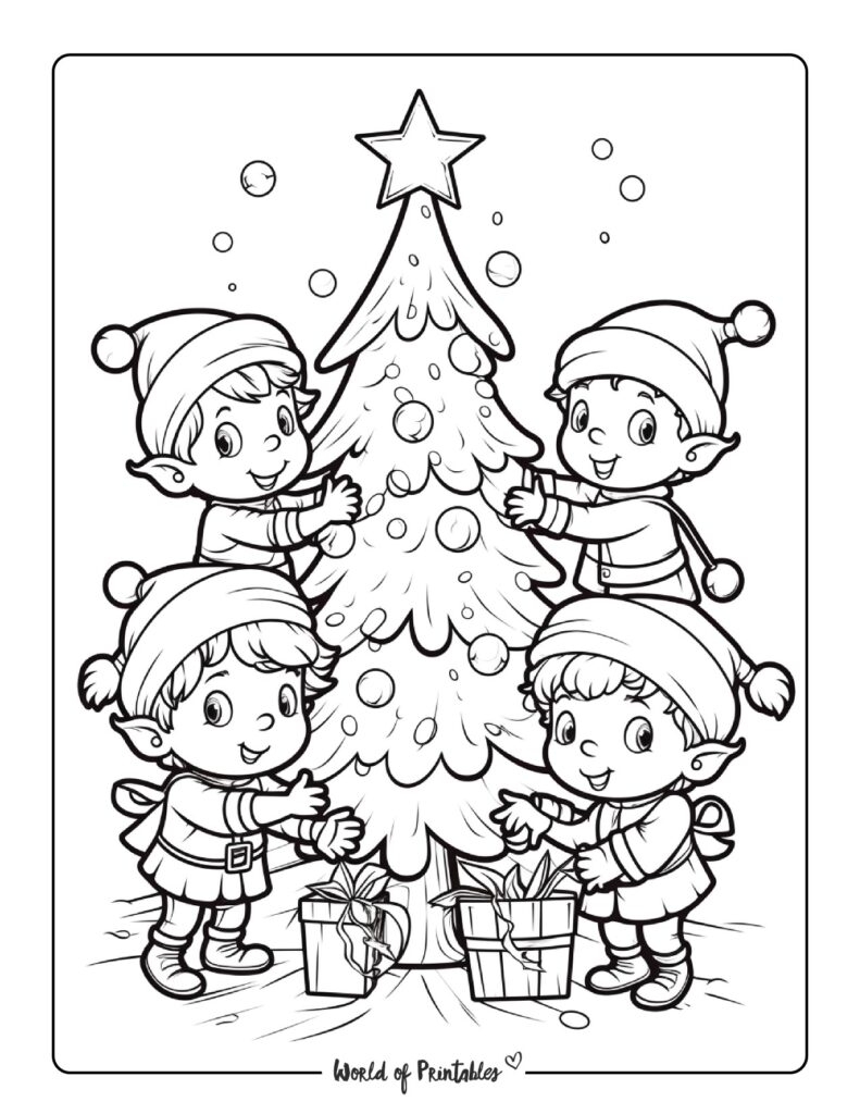 Elf Coloring Pages For Kids Adults World Of Printables Elf Coloring Pages For Kids Adults World Of Printables