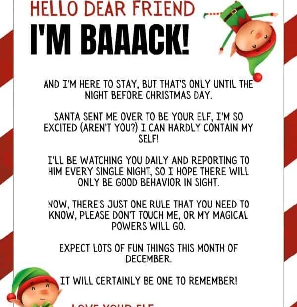 Elf On The Shelf Letter Printables Elf On The Shelf Elf Letters Elf