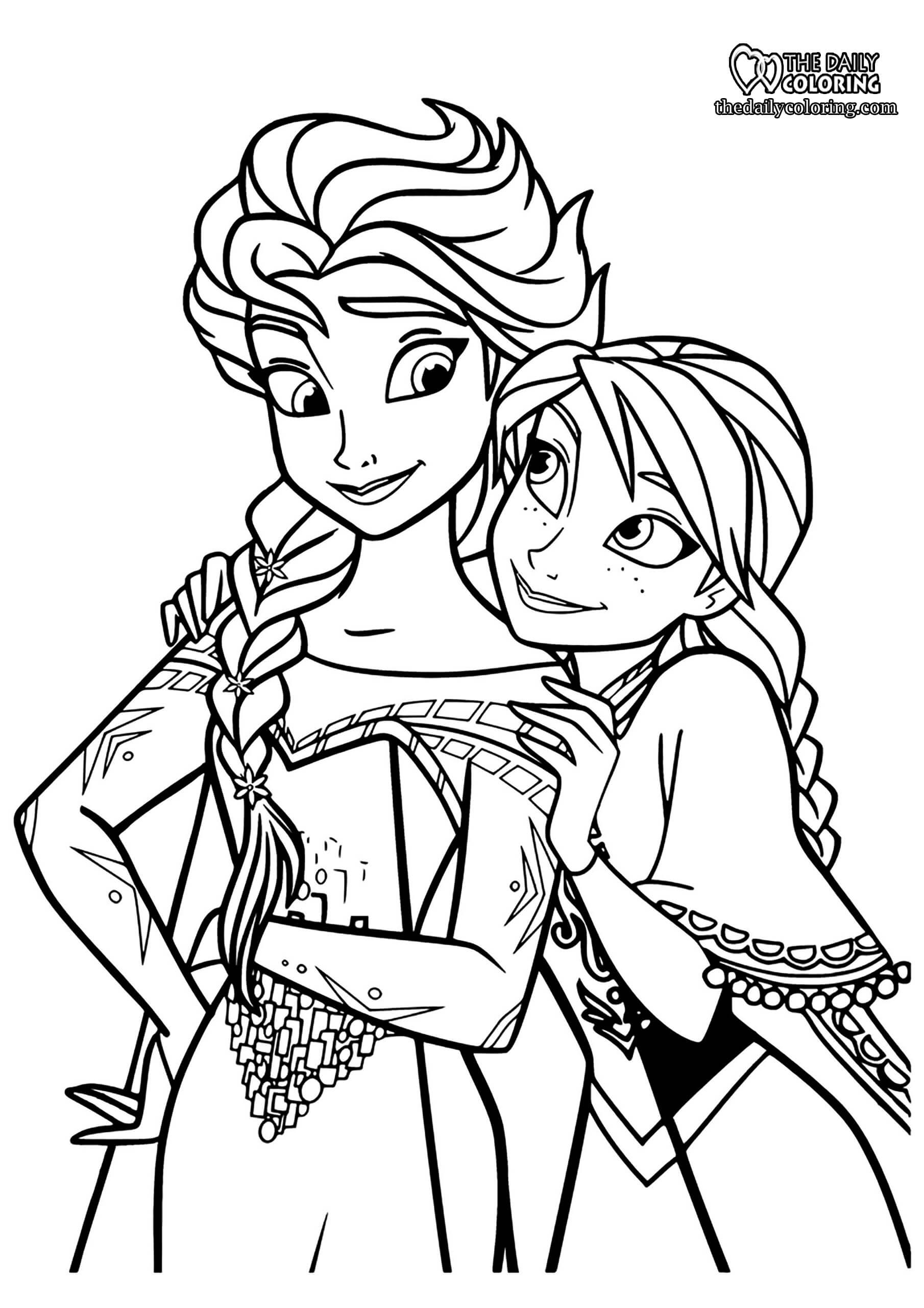 Elsa And Anna Coloring Pages 9 Pages The Daily Coloring Elsa And Anna Coloring Pages 9 Pages The Daily Coloring