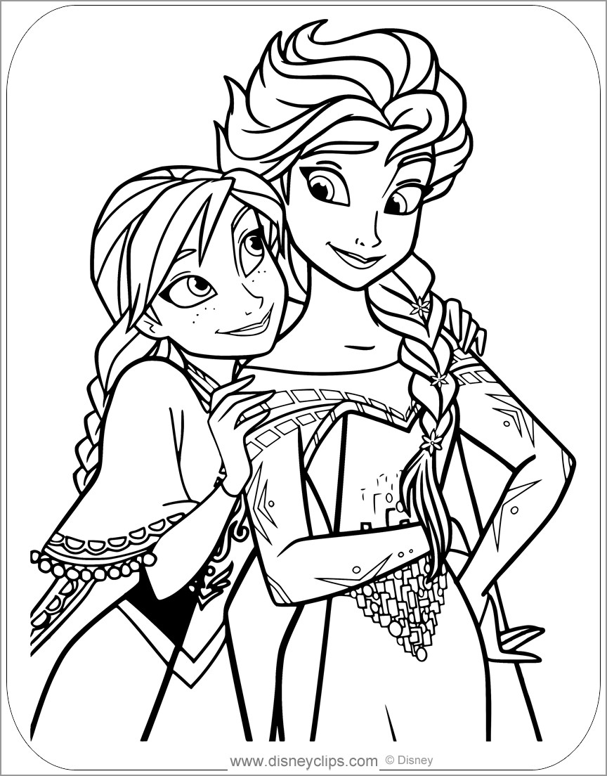 Elsa And Anna Frozen Coloring Page ColoringBay Elsa And Anna Frozen Coloring Page ColoringBay