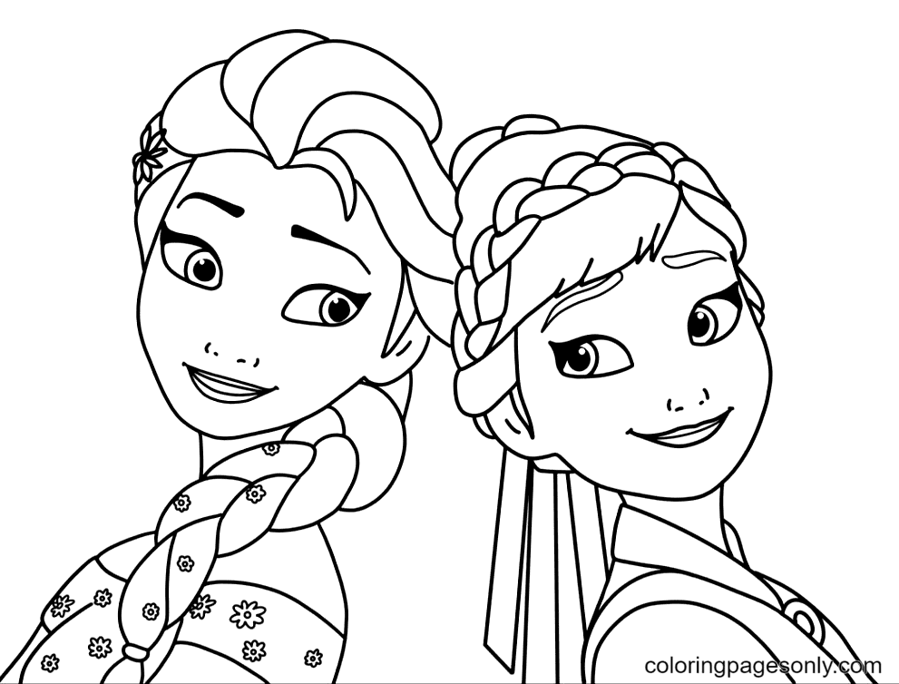 Elsa and anna coloring picture Elsa and anna coloring picture