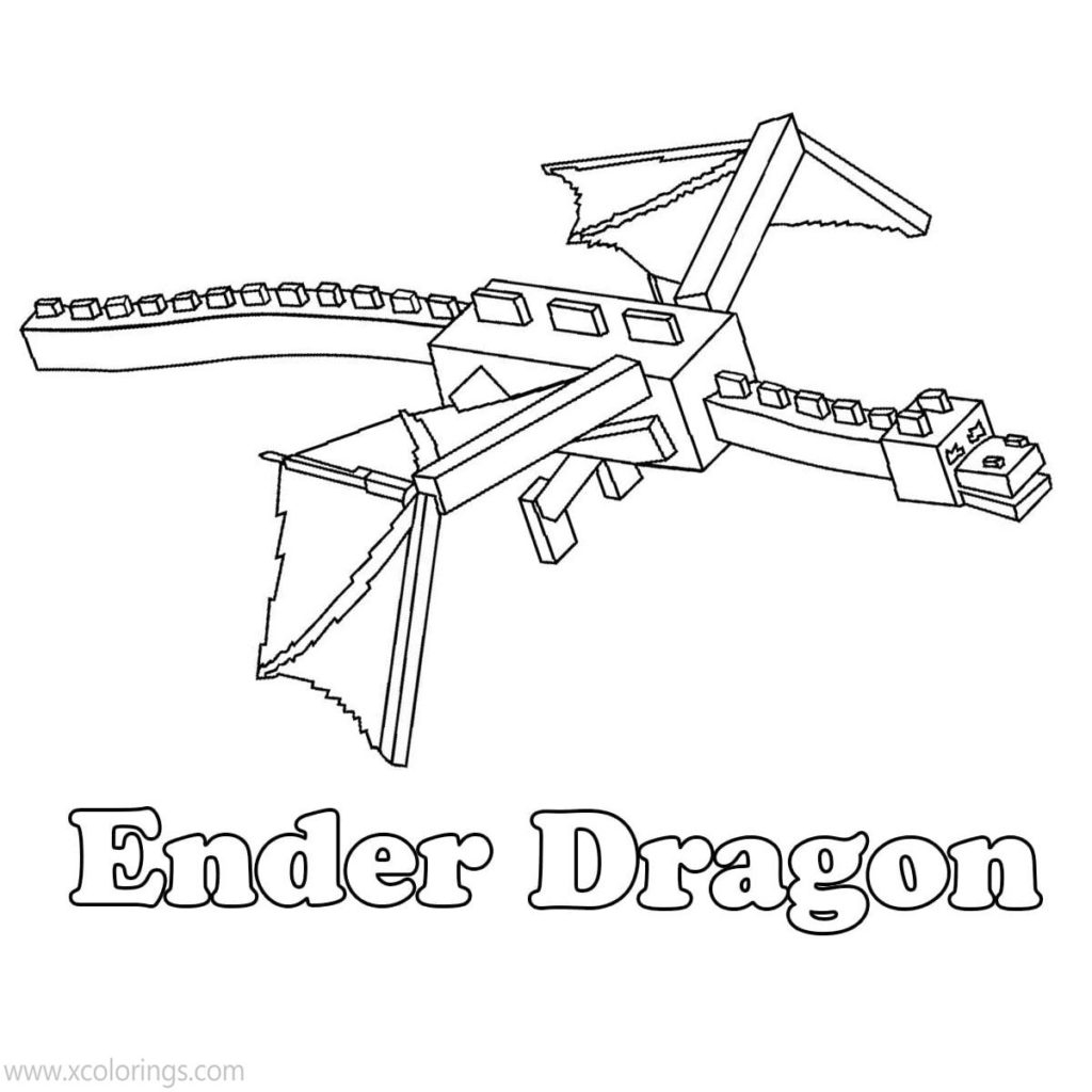realistic ender dragon coloring page