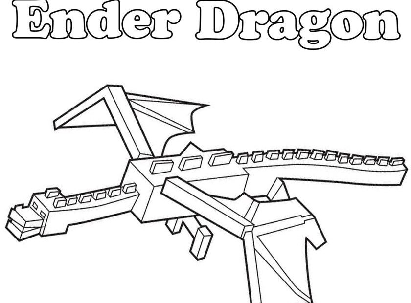Ender Dragon Realistic Minecraft Coloring Pages Updated 2023