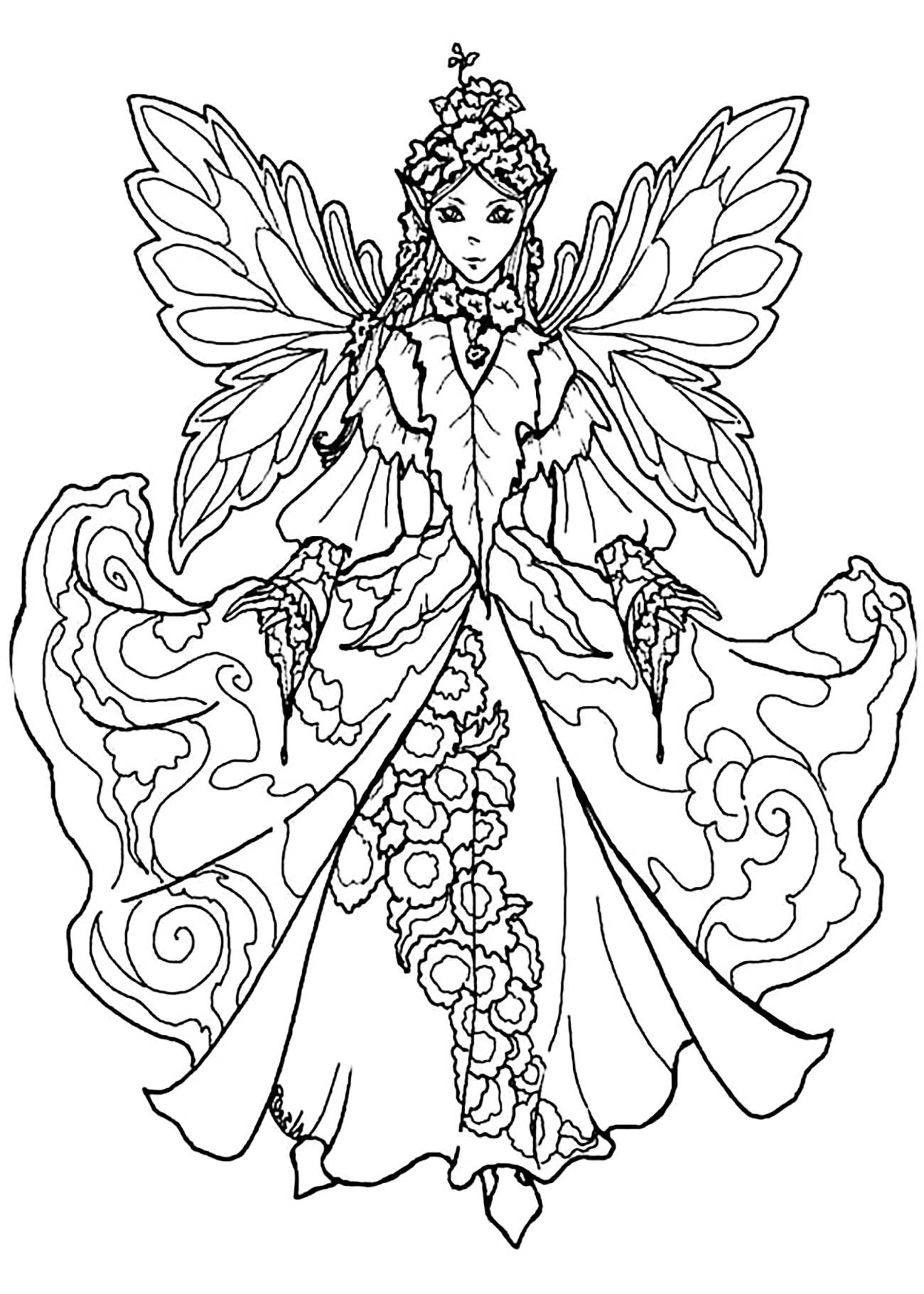 Fairy Coloring Pages For Adults Best Coloring Pages For Kids Fairy Coloring Pages For Adults Best Coloring Pages For Kids