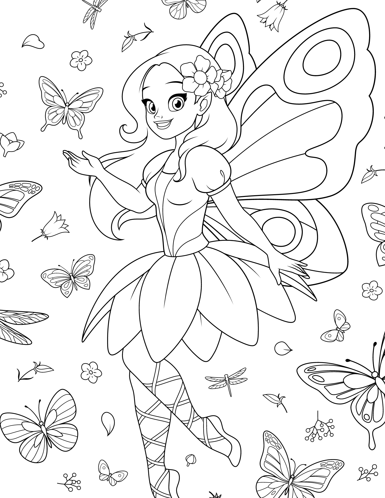 Fairy Coloring Pages Free Printable Fairy Tulamama Only