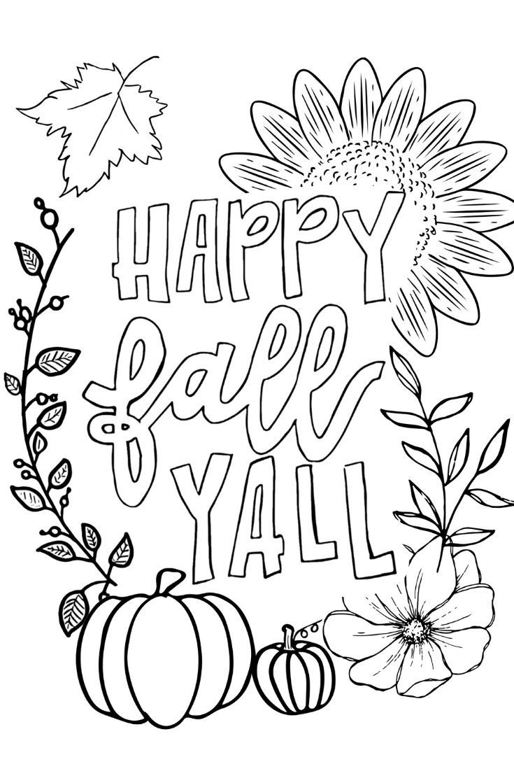 free fall themed coloring pages