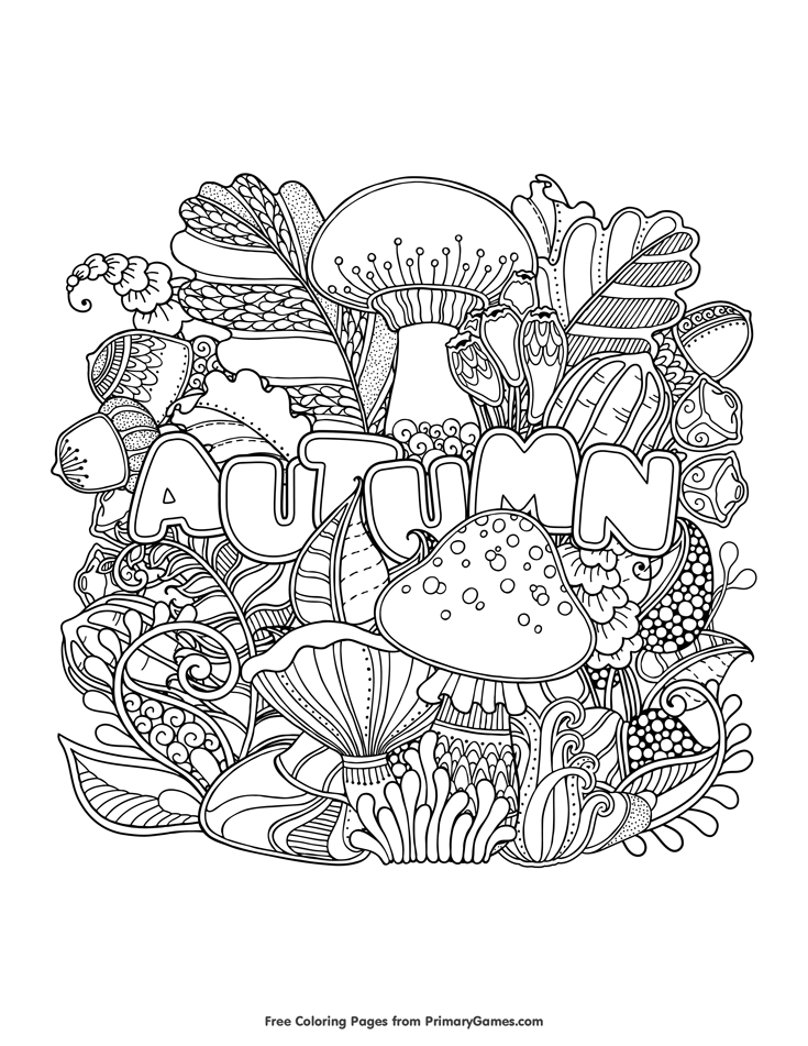 Fall Themed Coloring Pages