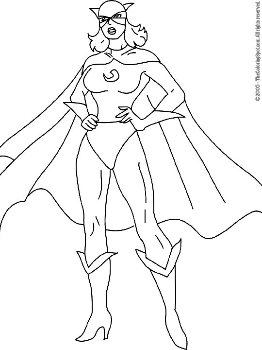 female superhero coloring pages