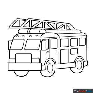 Fire Truck Coloring Page Easy Drawing Guides Fire Truck Coloring Page Easy Drawing Guides
