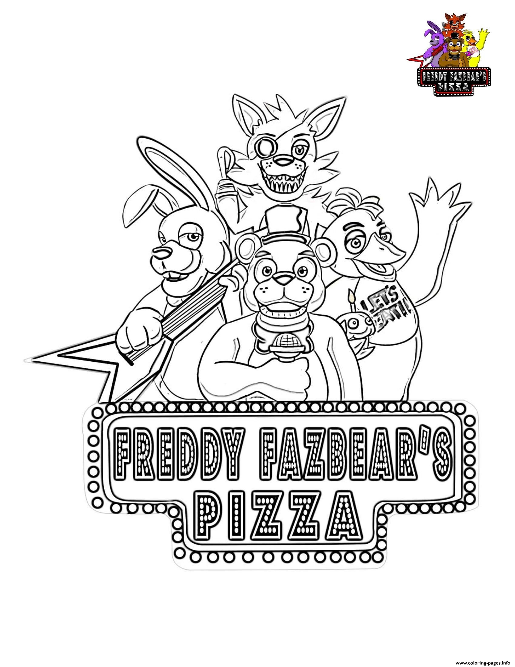 Five Nights At Freddys FNAF Coloring Page Printable Five Nights At Freddys FNAF Coloring Page Printable